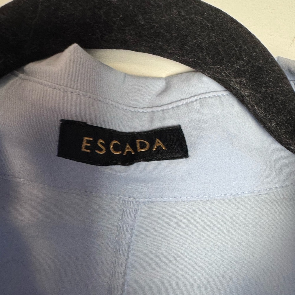 Escada Blue Blouse Button Down - image 5